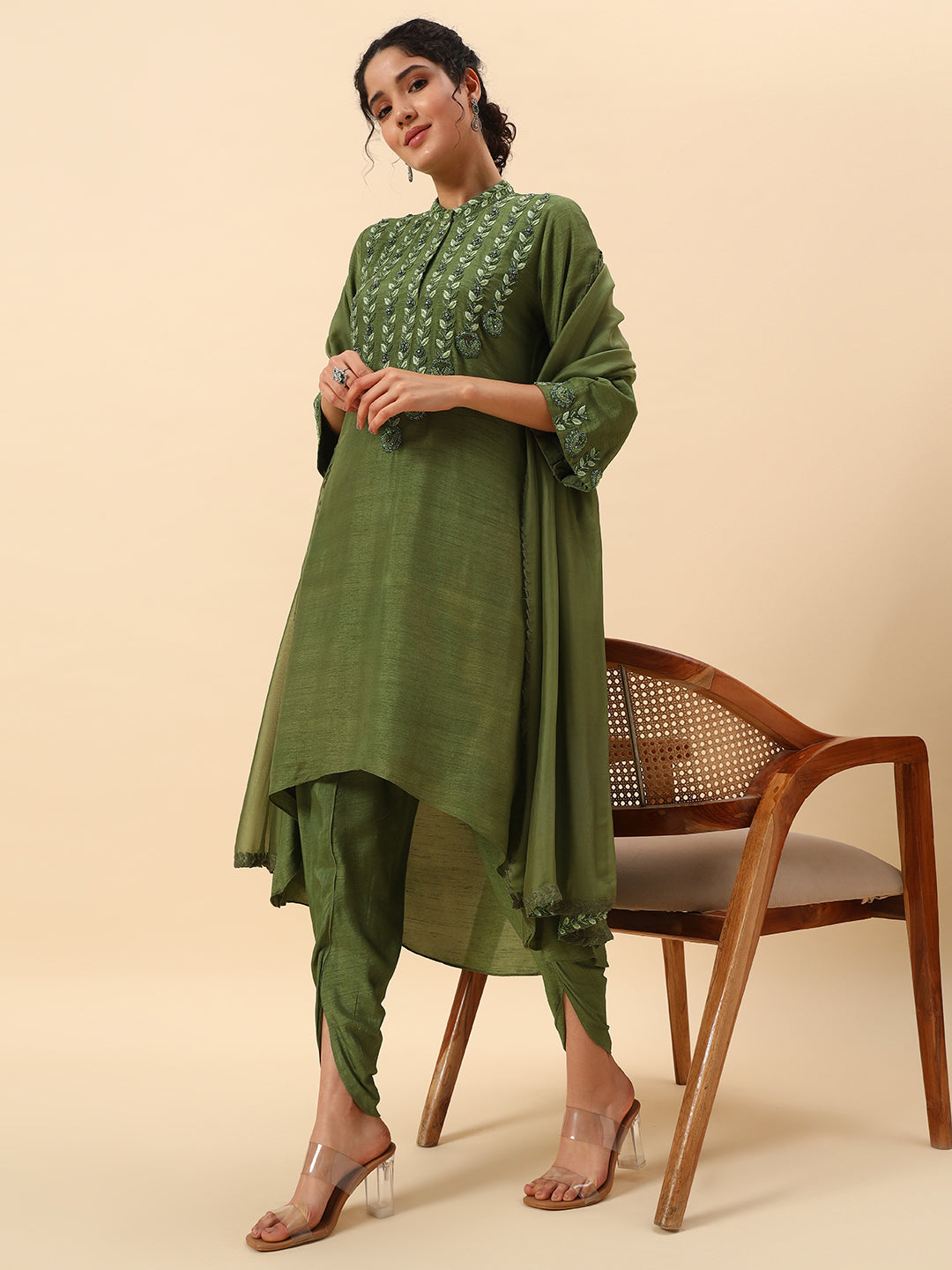 Suit with Dhoti Style Pant Set