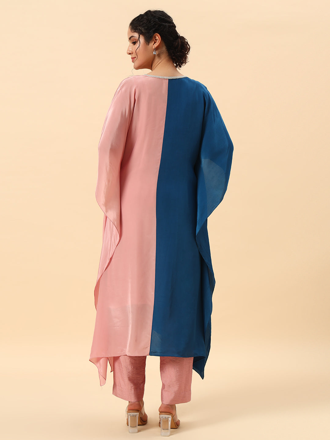 Sapphire & Rose Colour-Block Kaftan Set
