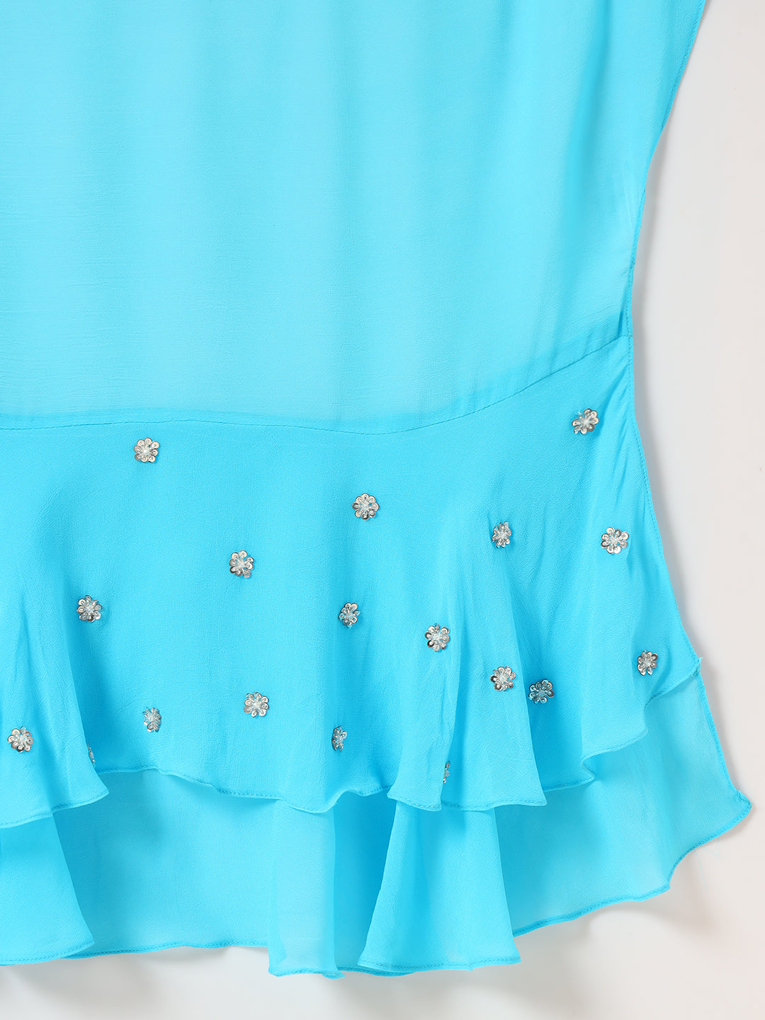 Beautiful Sky Blue Drape saree