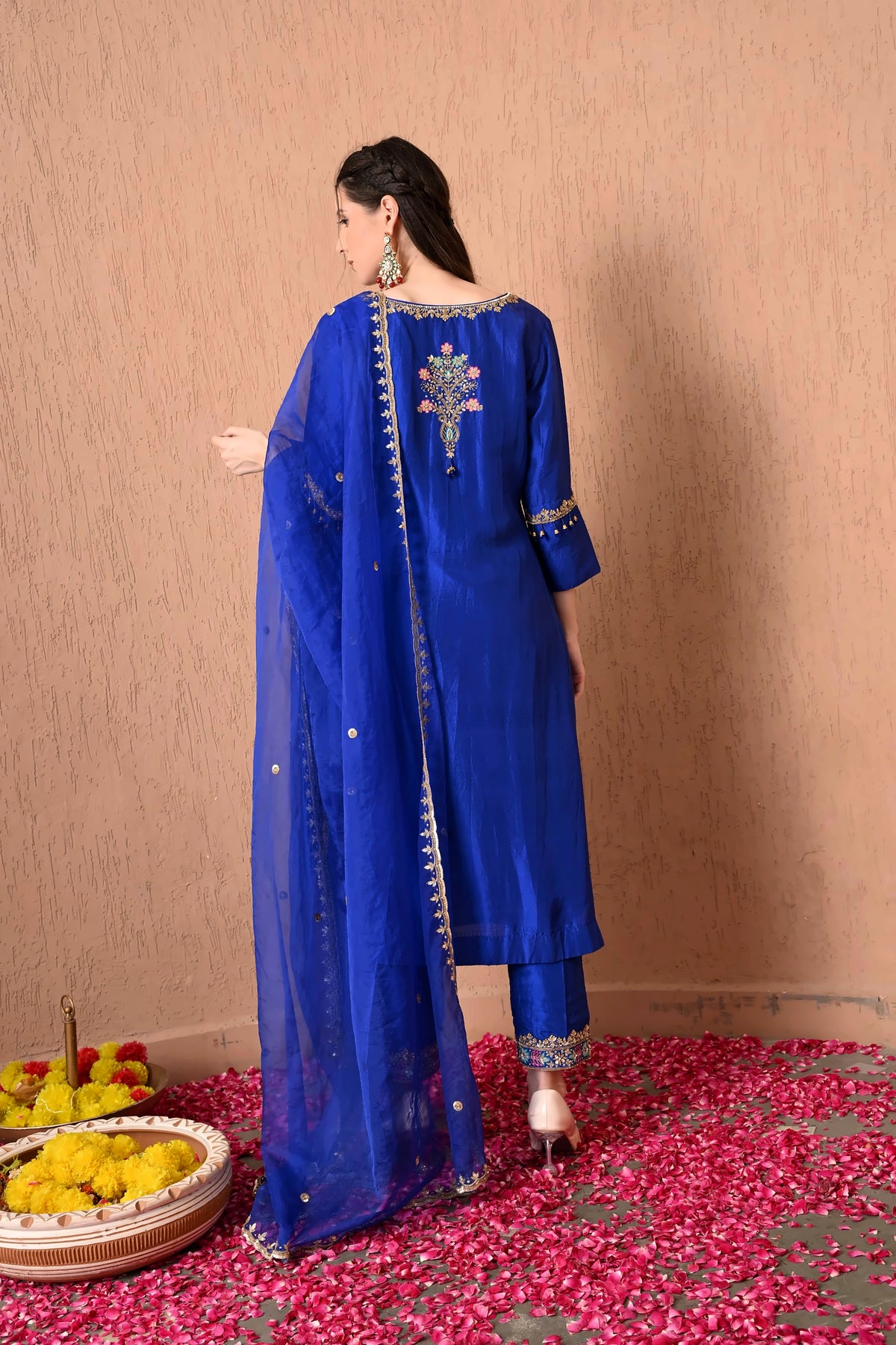 Royal Blue Chanderi Kurta Set