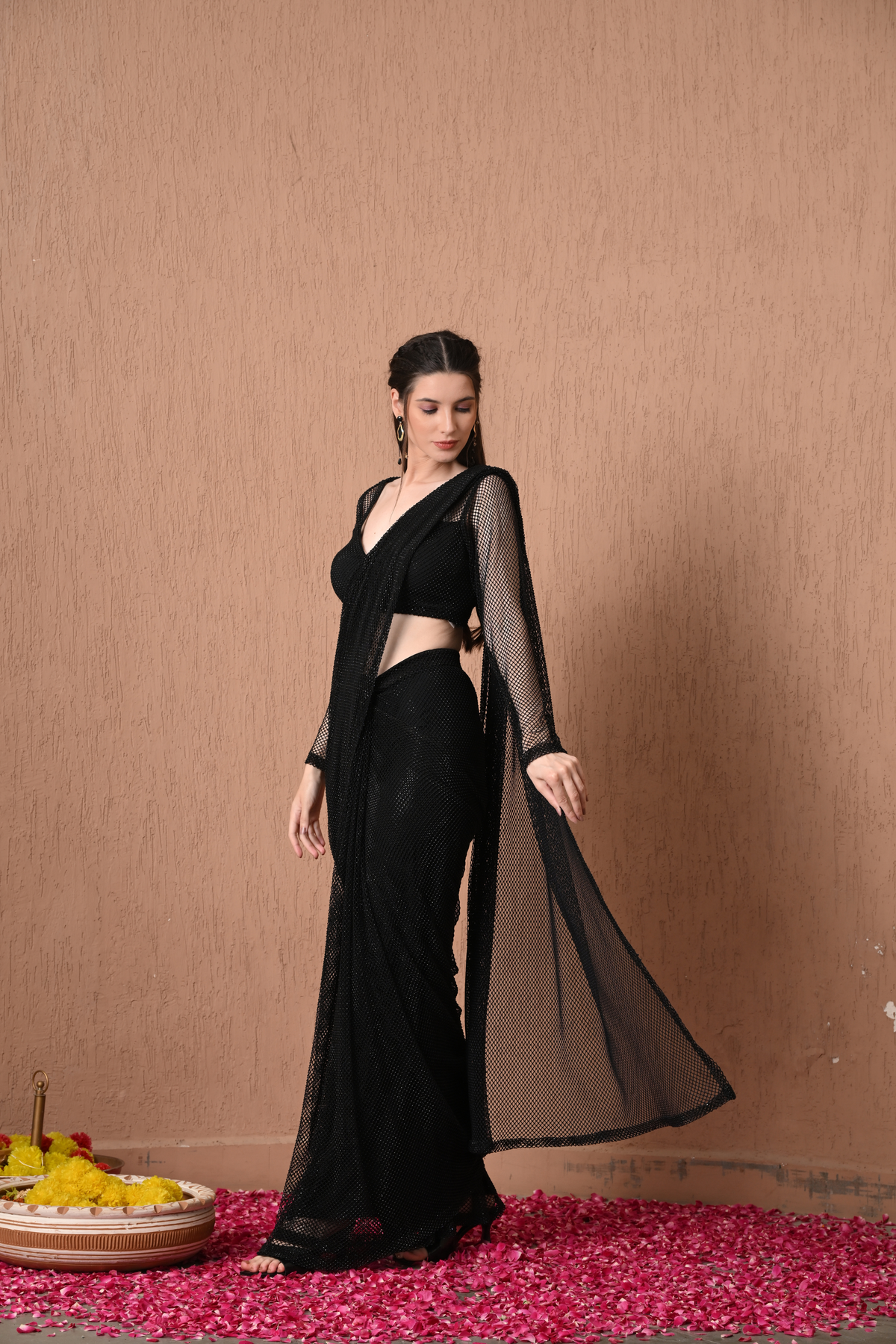 Beautiful Drape saree Soft Black